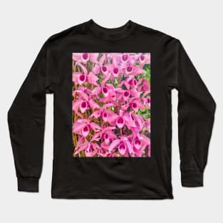 Pink Epiphytic Orchid (Dendrobium anosmum) Long Sleeve T-Shirt